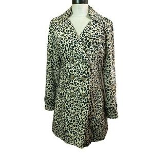 Animal Print Trench Coat Double Breasted Coat Leopard Print by Forever 21
